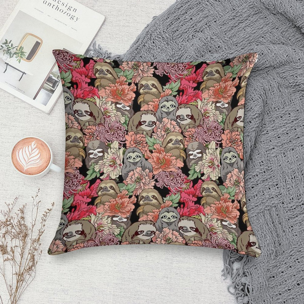 Because Sloths Soft Hidden Zipper Throw Pillow