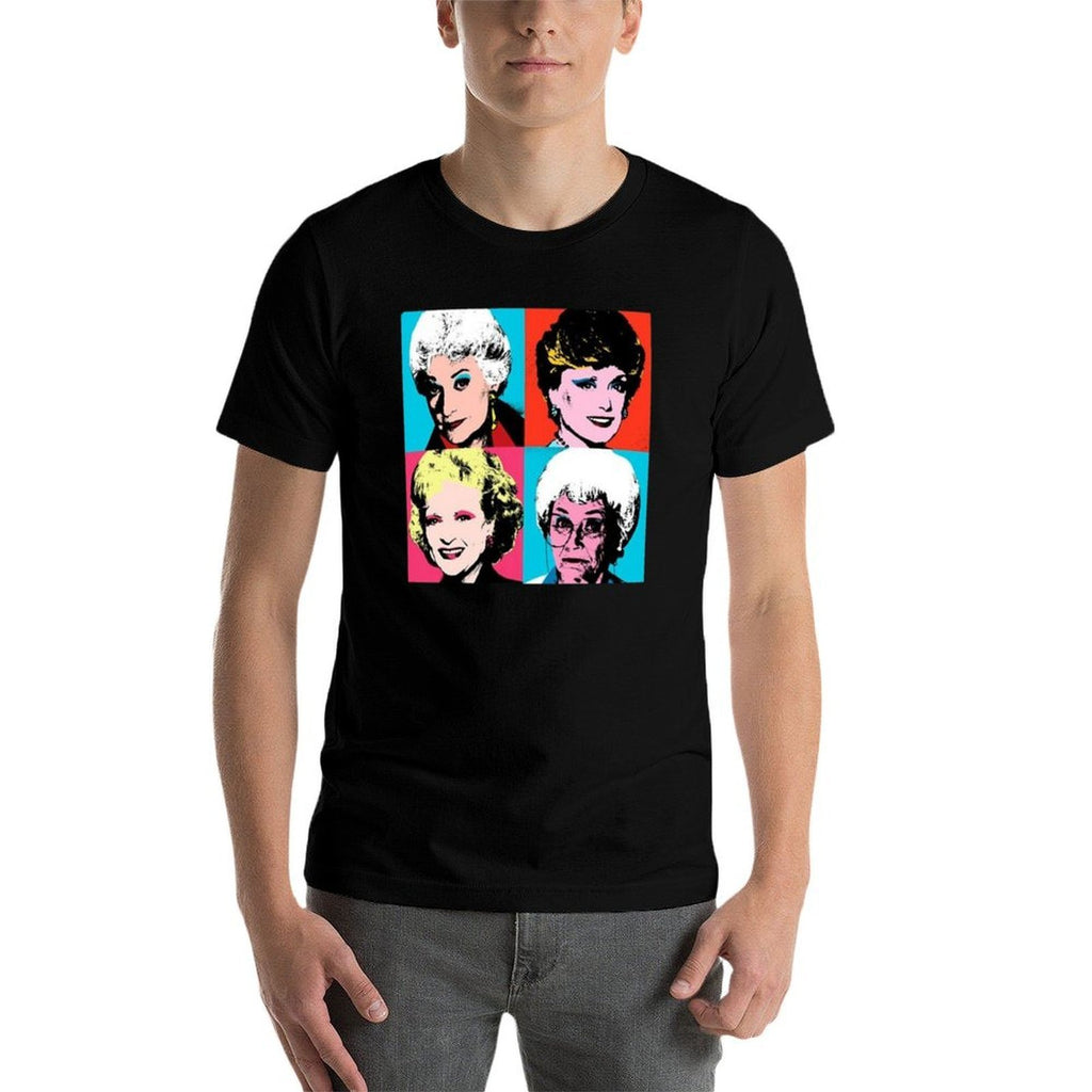 Golden Warhol Girls  Rolled Sleeves T-Shirt
