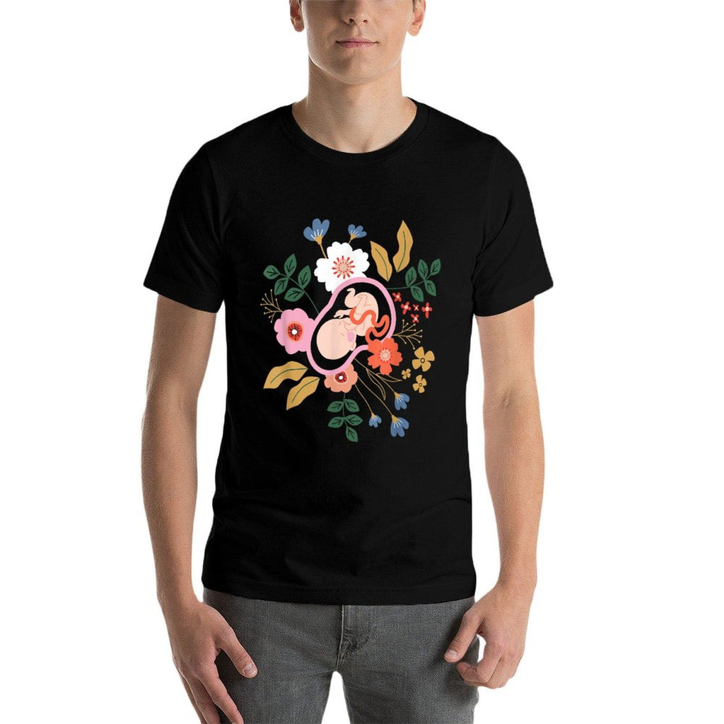 Floral Doula Midwifery - Midwives Childbirth Labor Assistant  Polyester Blend T-Shirt