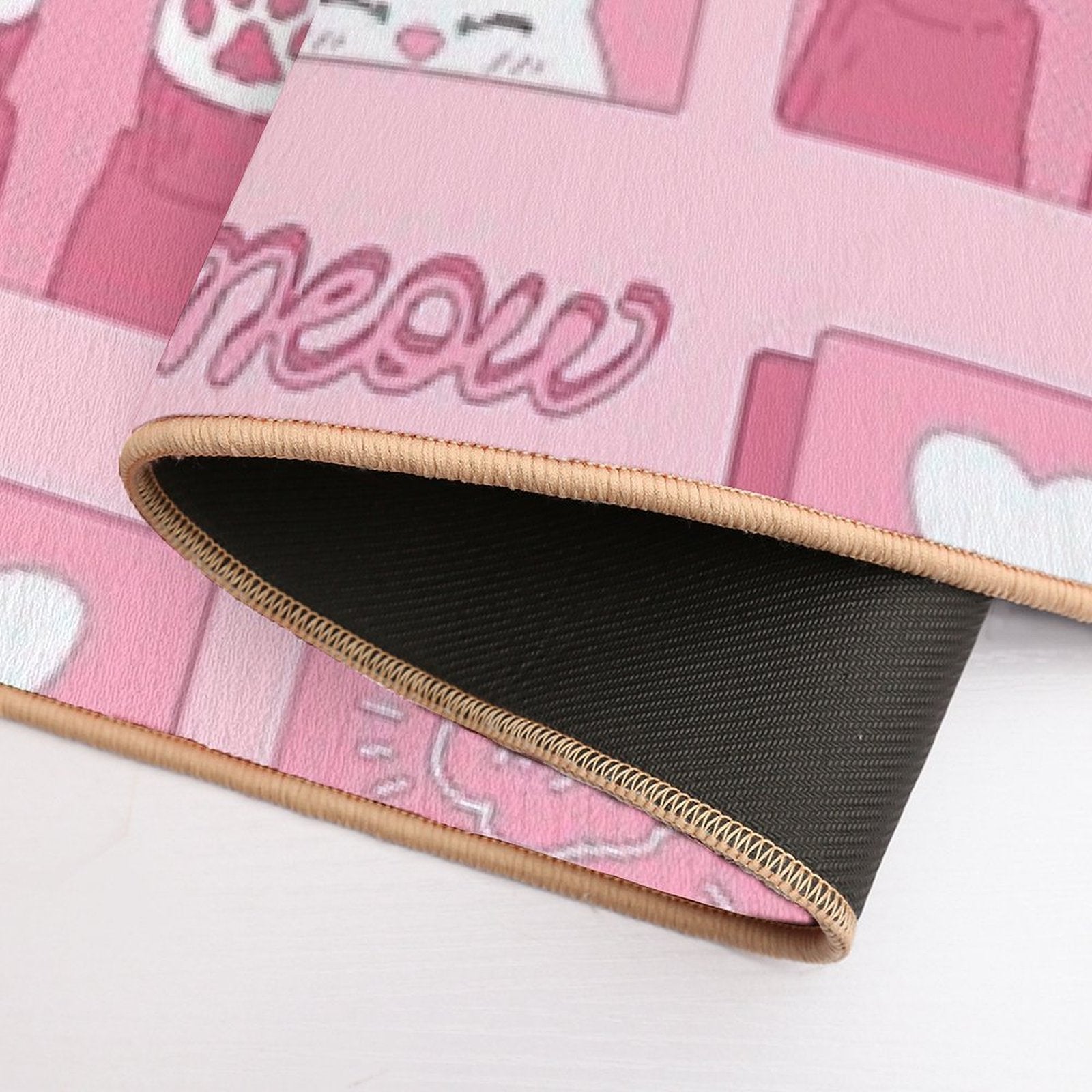 Cute Pink Cat Paws And Love  Odorless Bath Mat