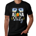 60th Birthday Aloha Sixty Beach Tropical Vacation Sunglasses  Oversized Silhouette T-Shirt
