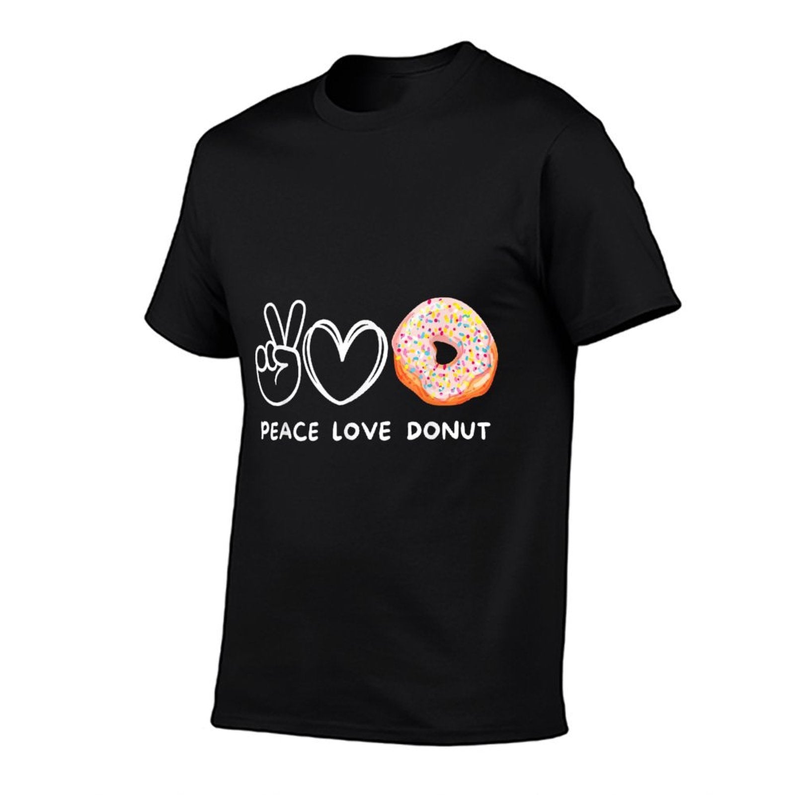 Peace, Love Donuts Retro Donuts Lover Sweets Food Lover  Cotton T-Shirt