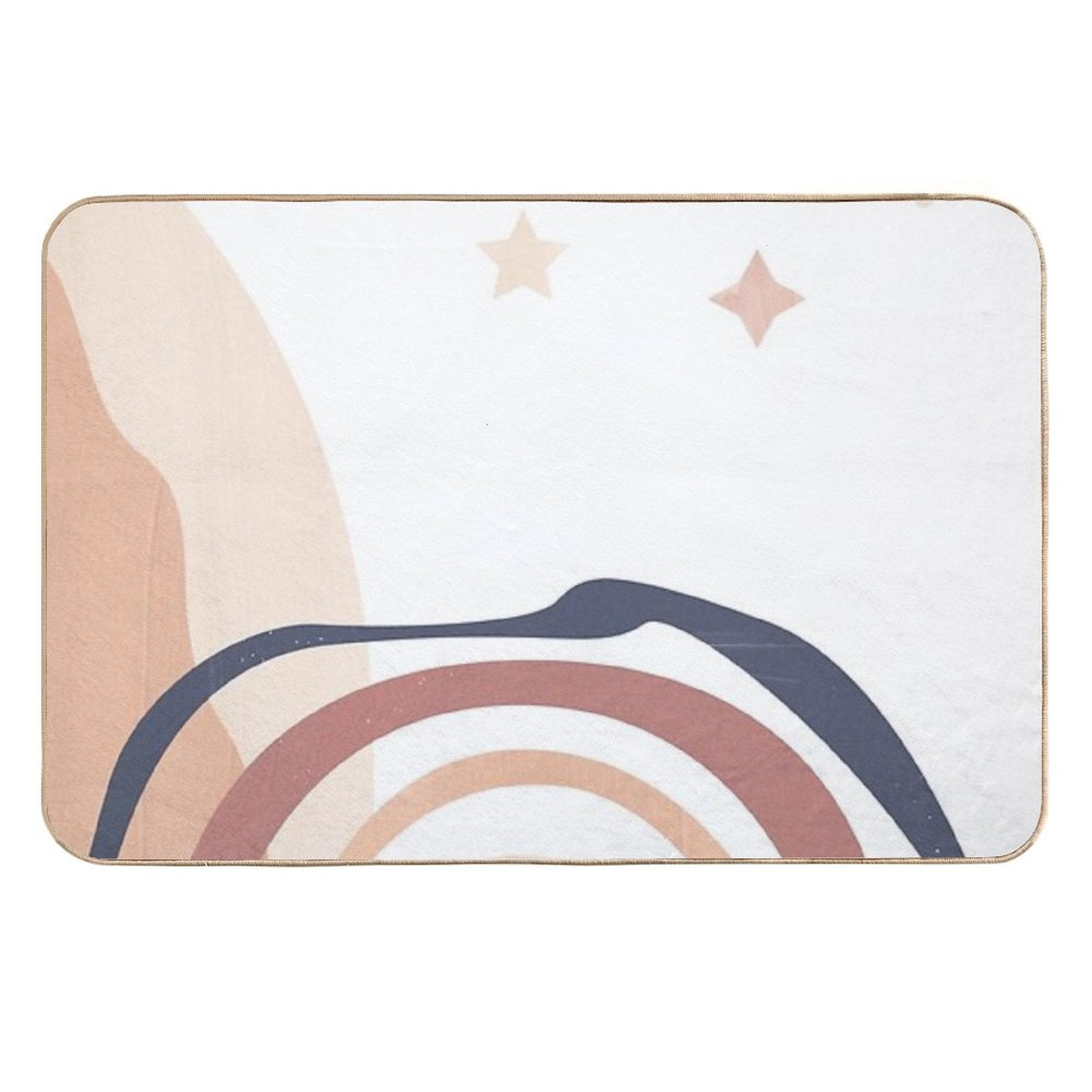 Mountain Haze 2 - Landscape Line Art Abstract Simple Lines  Stain-Proof Bath Mat