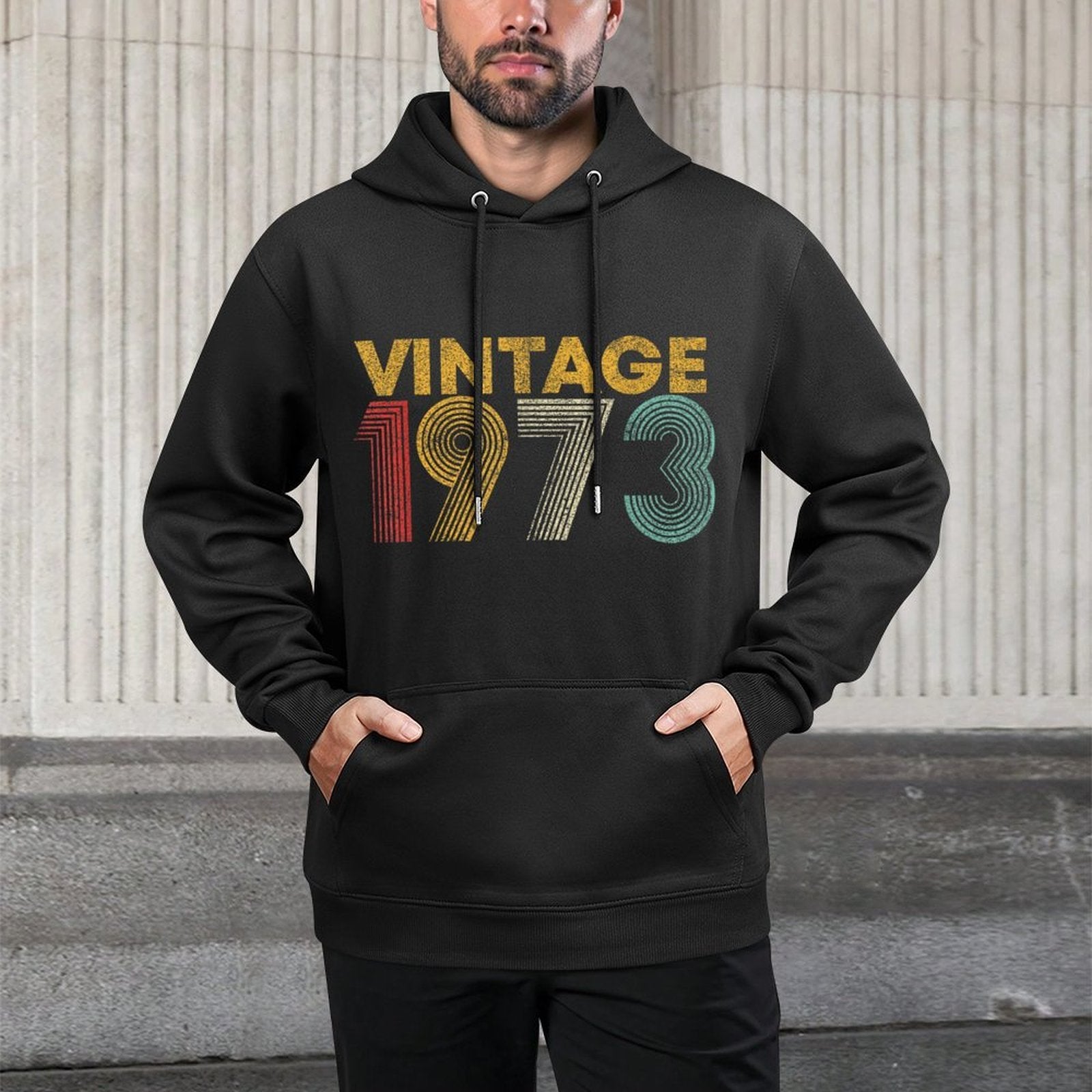 Vintage 1973 52nd Birthday Gift Men Women 52 Years Old Relaxed Fit Hoodie