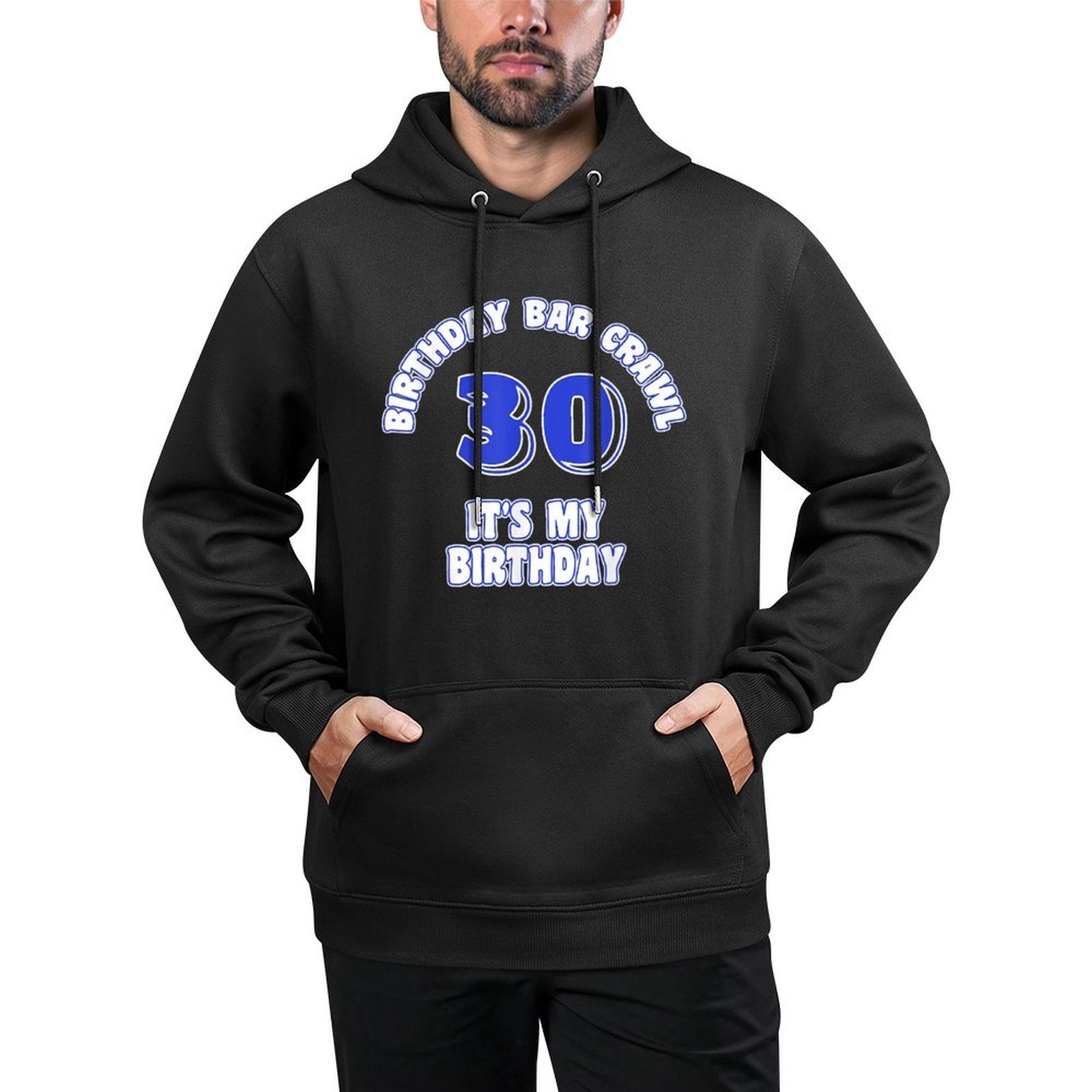 30th Birthday, Birthday Bar Crawl, Birthday Squad Customizable Surface Hoodie