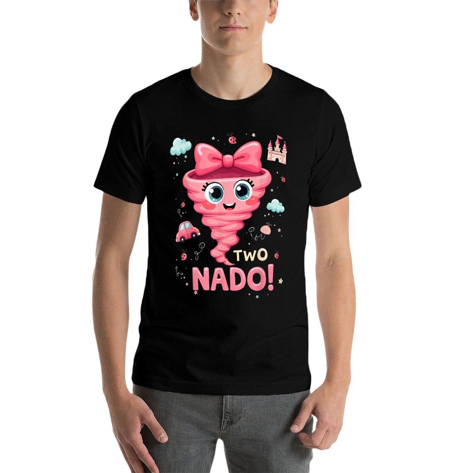 Tornado Two-Nado 2nd Birthday Party for 2-Year-Old Girls  Polyester Blend T-Shirt