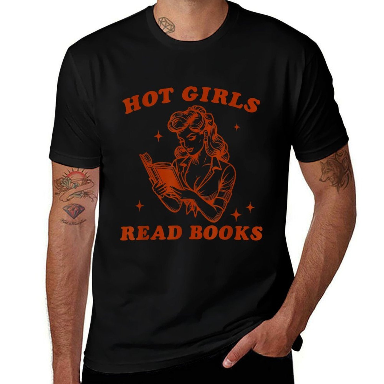 Vintage Hot Girls Read Books Librarian Book Reader  Quick-drying T-Shirt