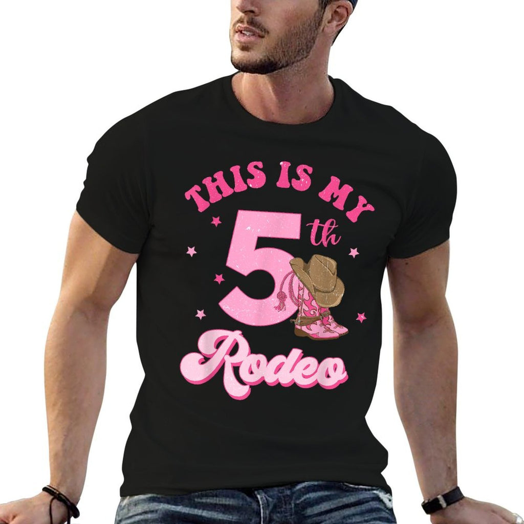 This Is My 5th Rodeo Western Cowgirl 5 Year Old Birthday  Easy-care T-Shirt