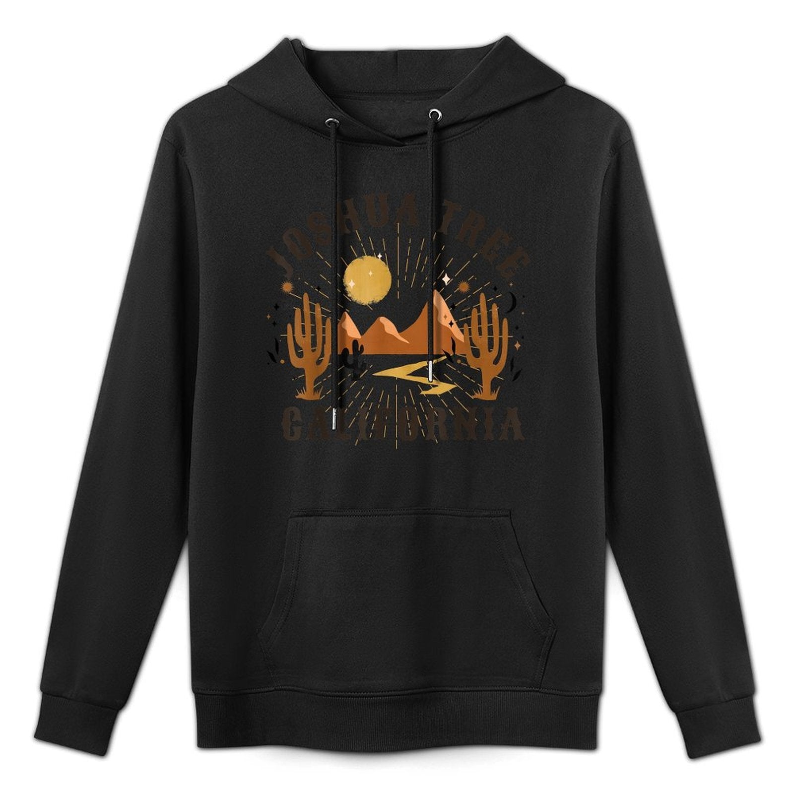 Celestial Boho Desert Landscape Joshua Tree California Medium-Weight Fabric Hoodie
