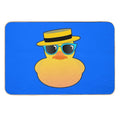Rubber Duck Ducky Wearing Boater Hat And Sunglasses  Fade-Resistant Bath Mat