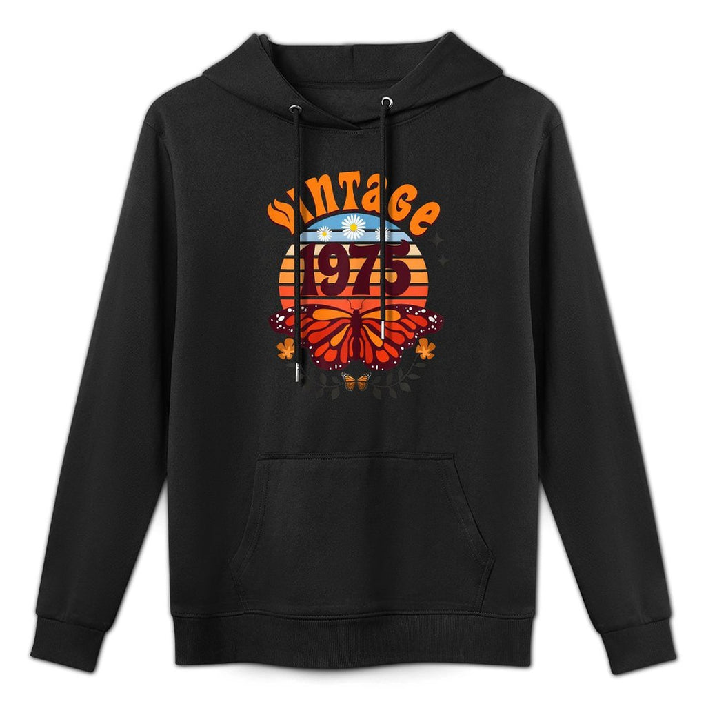50 Years Vintage Butterfly Woman Year 1975 50th Birthday Versatile Streetwear Hoodie