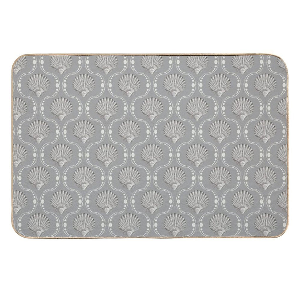 Scallops And Spots Neutral Mocha And Sepia Brown  Versatile Bath Mat