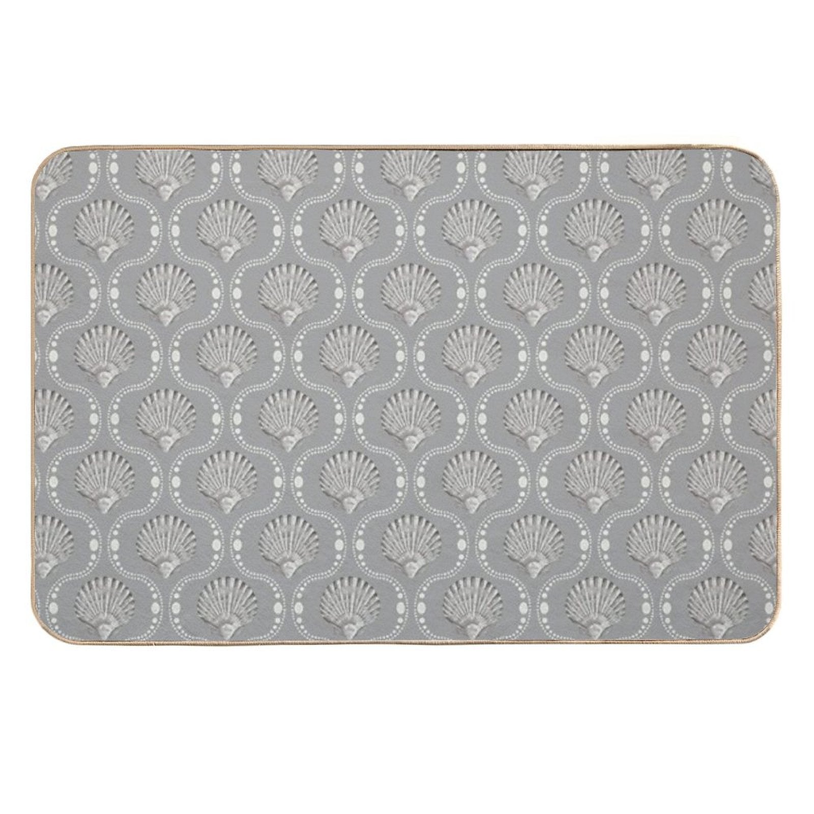 Scallops And Spots Neutral Mocha And Sepia Brown  Versatile Bath Mat