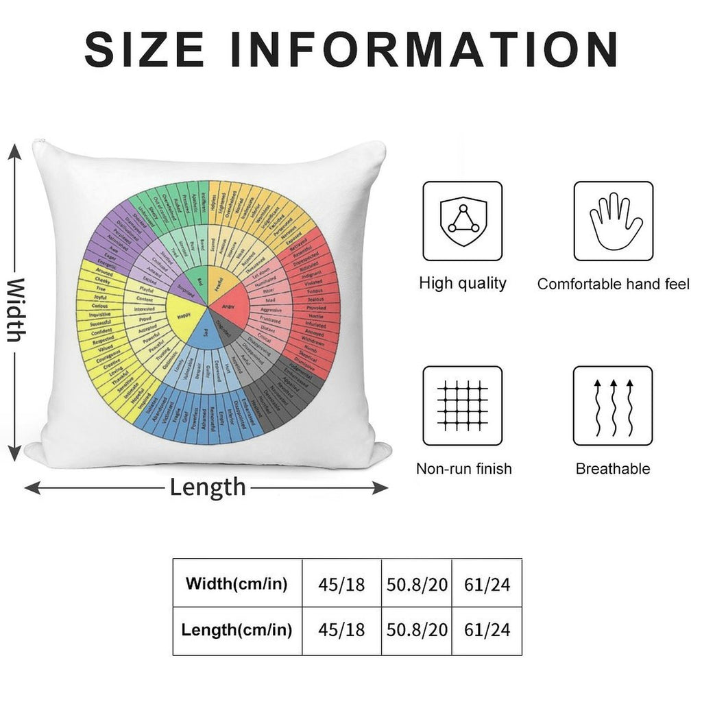 Wheels of Emotion Soft Shrink-Resistant Throw Pillow