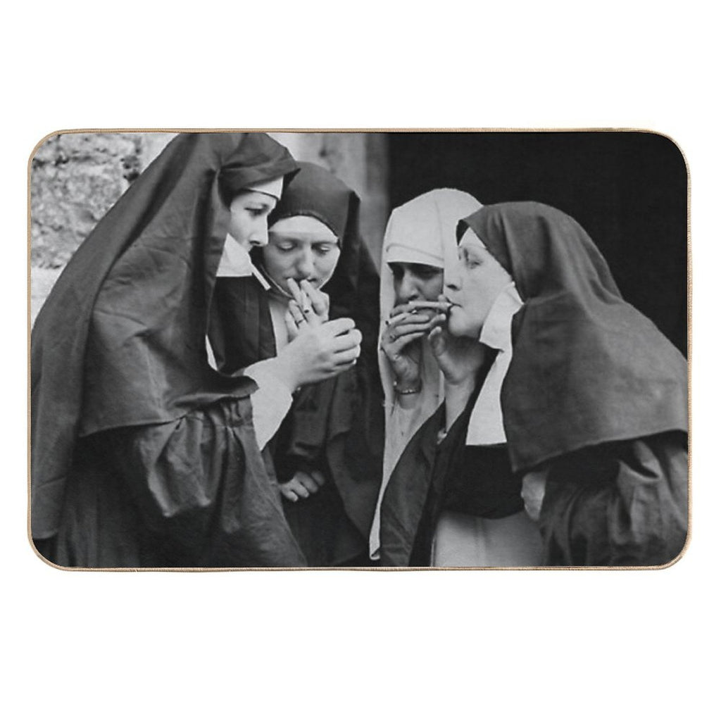 Nuns Smoking Poster Classic  Non-Slip Bath Mat
