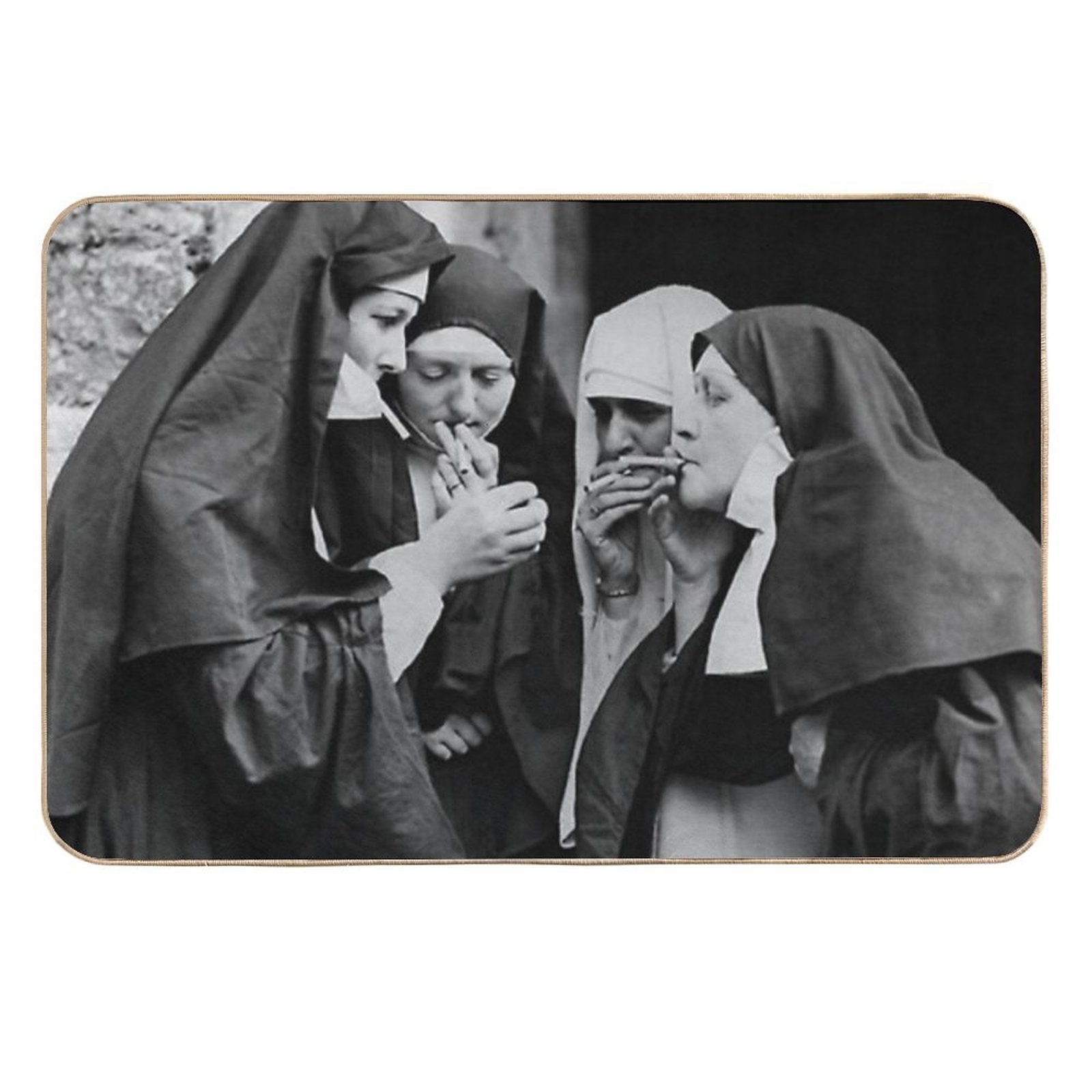 Nuns Smoking Poster Classic  Non-Slip Bath Mat