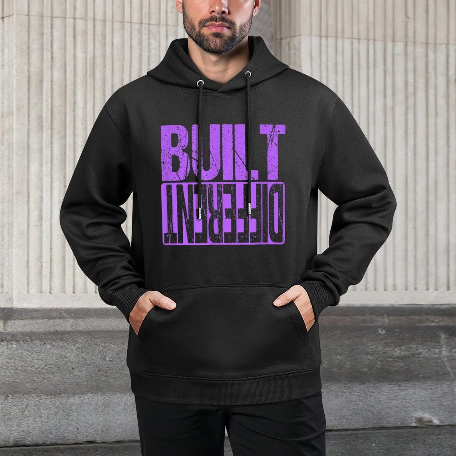 Purple Built Different Purple Color Graphic Purple All-Day Comfort Hoodie