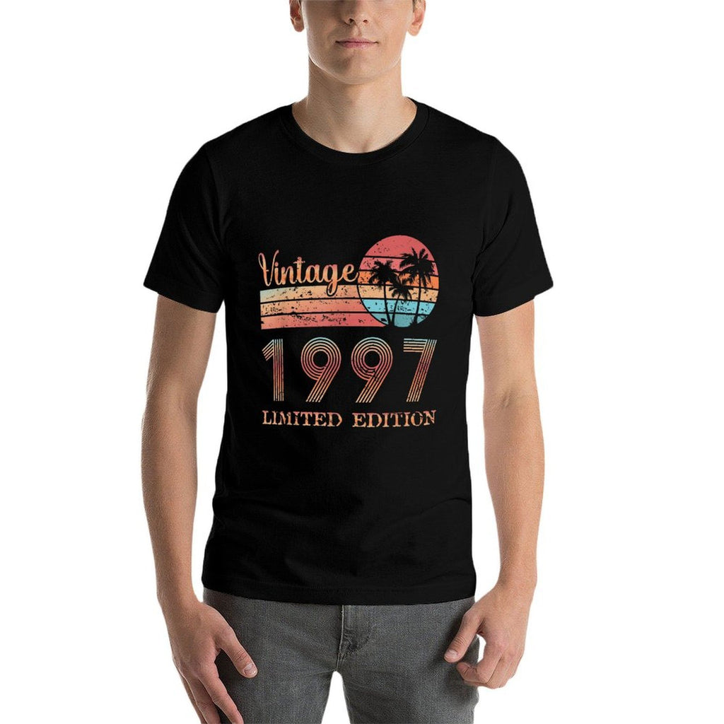 25 Year Old Vintage 1997 Limited Edition 25th Birthday  Ribbed Collar T-Shirt