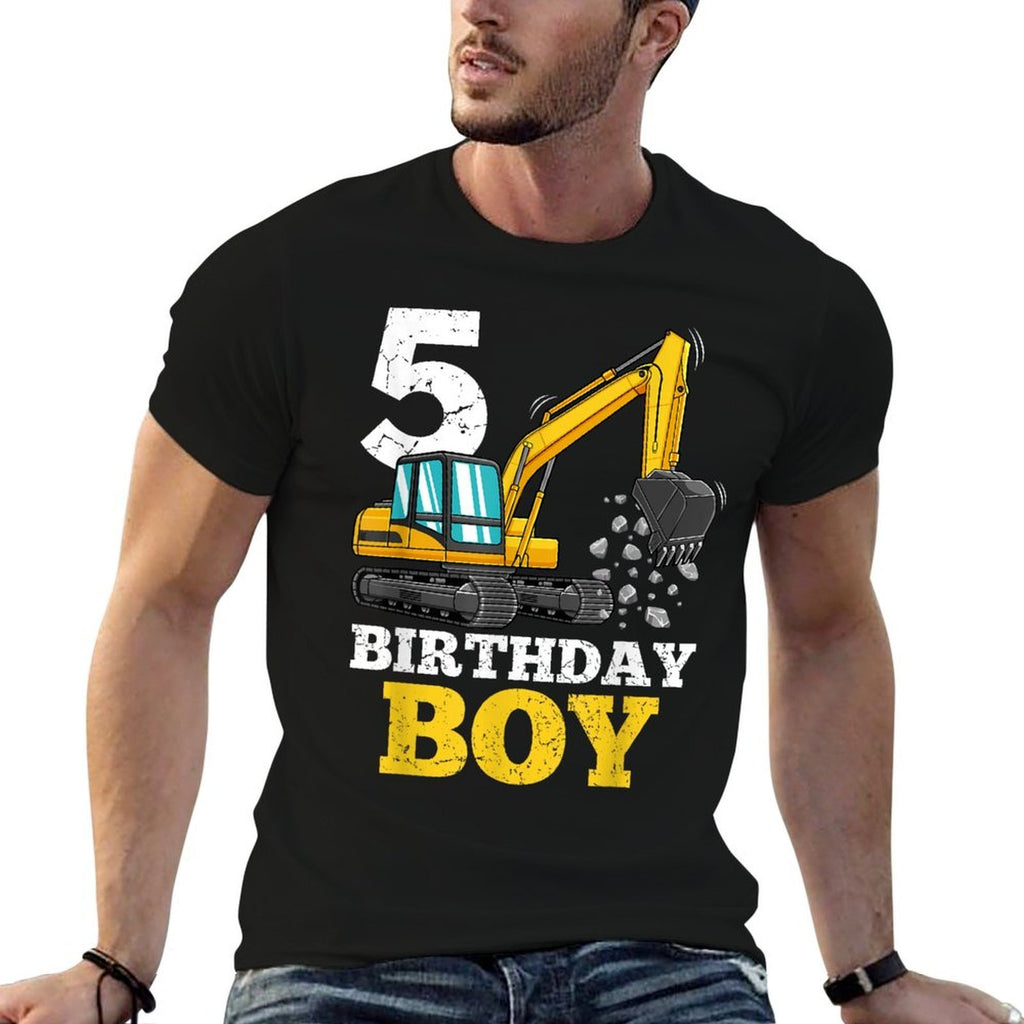 5 Years Old Birthday Boy Gift Construction Birthday Party  Quick-drying T-Shirt
