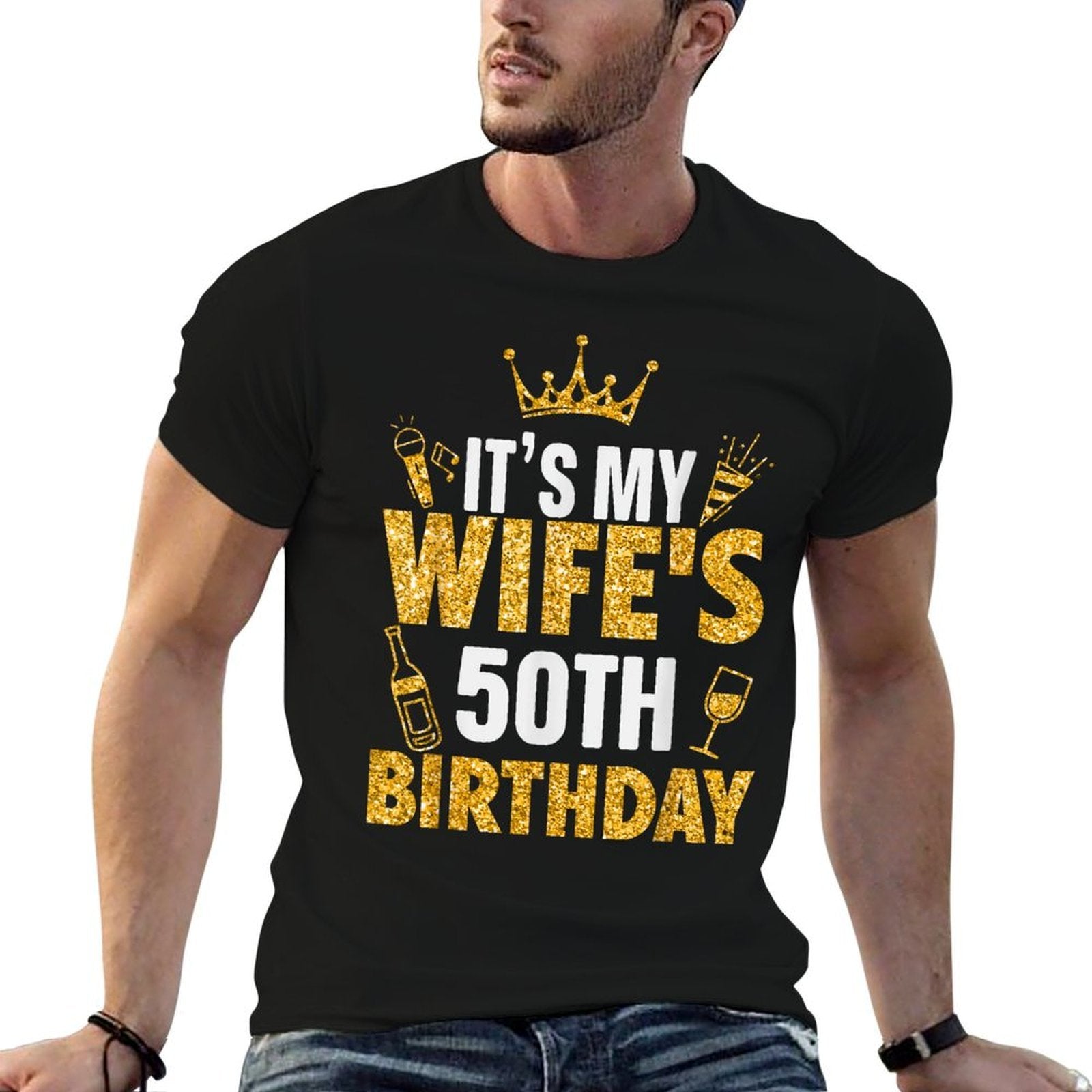Wife It's My Wife's 50th Birthday 1975 50 Years Old  Lightweight T-Shirt