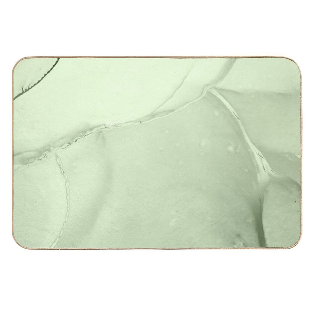 Soft Pastel Green, Sage Green Marble  Easy To Clean Bath Mat
