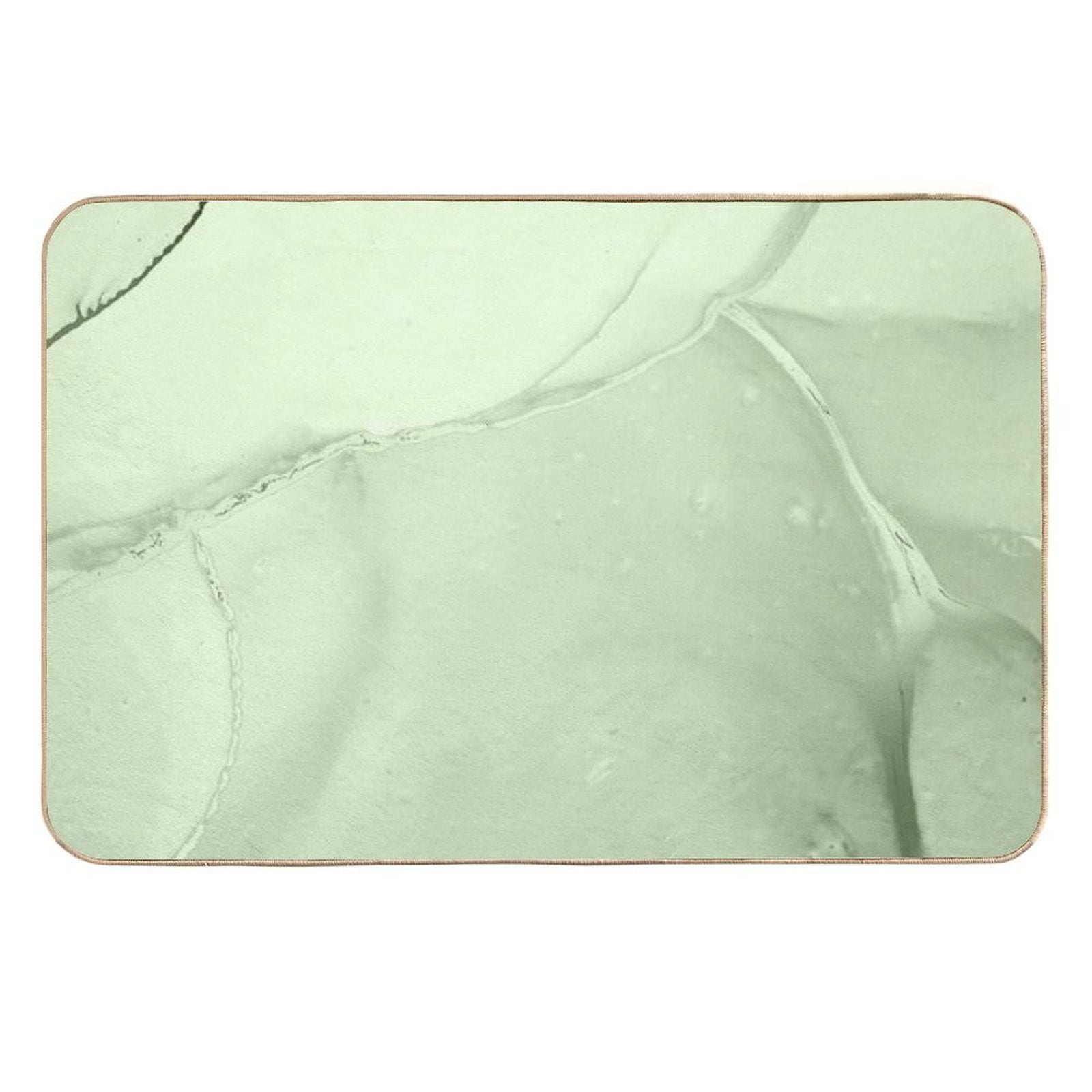 Soft Pastel Green, Sage Green Marble  Easy To Clean Bath Mat