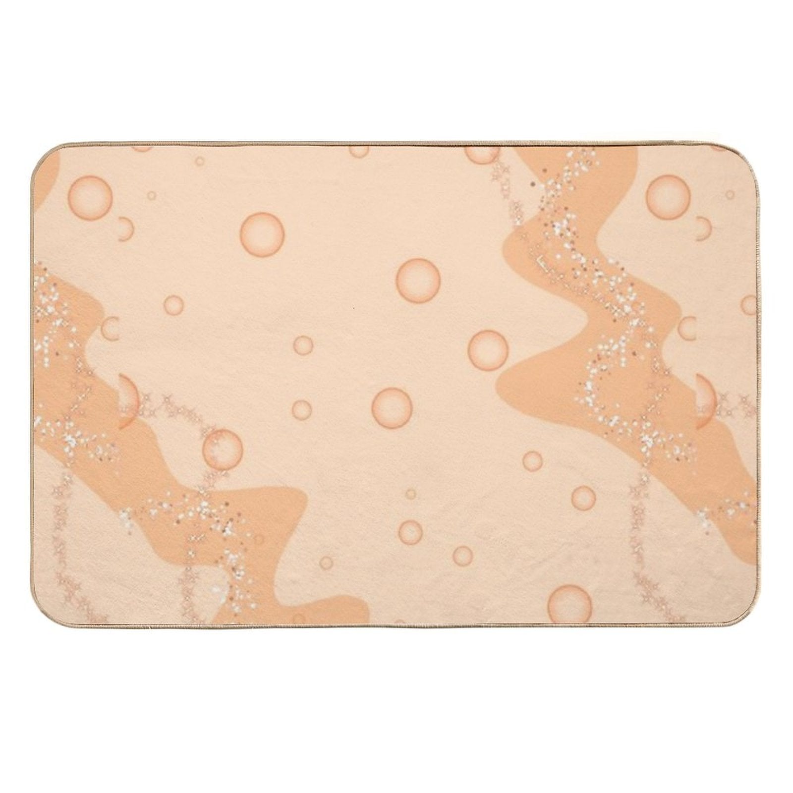 Aesthetic Pastel Orange Design W Bubbles  Slip-Resistant Bath Mat