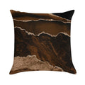 Abstract Brown & Gold Modern Geode Agate Design Soft Shrink-Resistant Throw Pillow