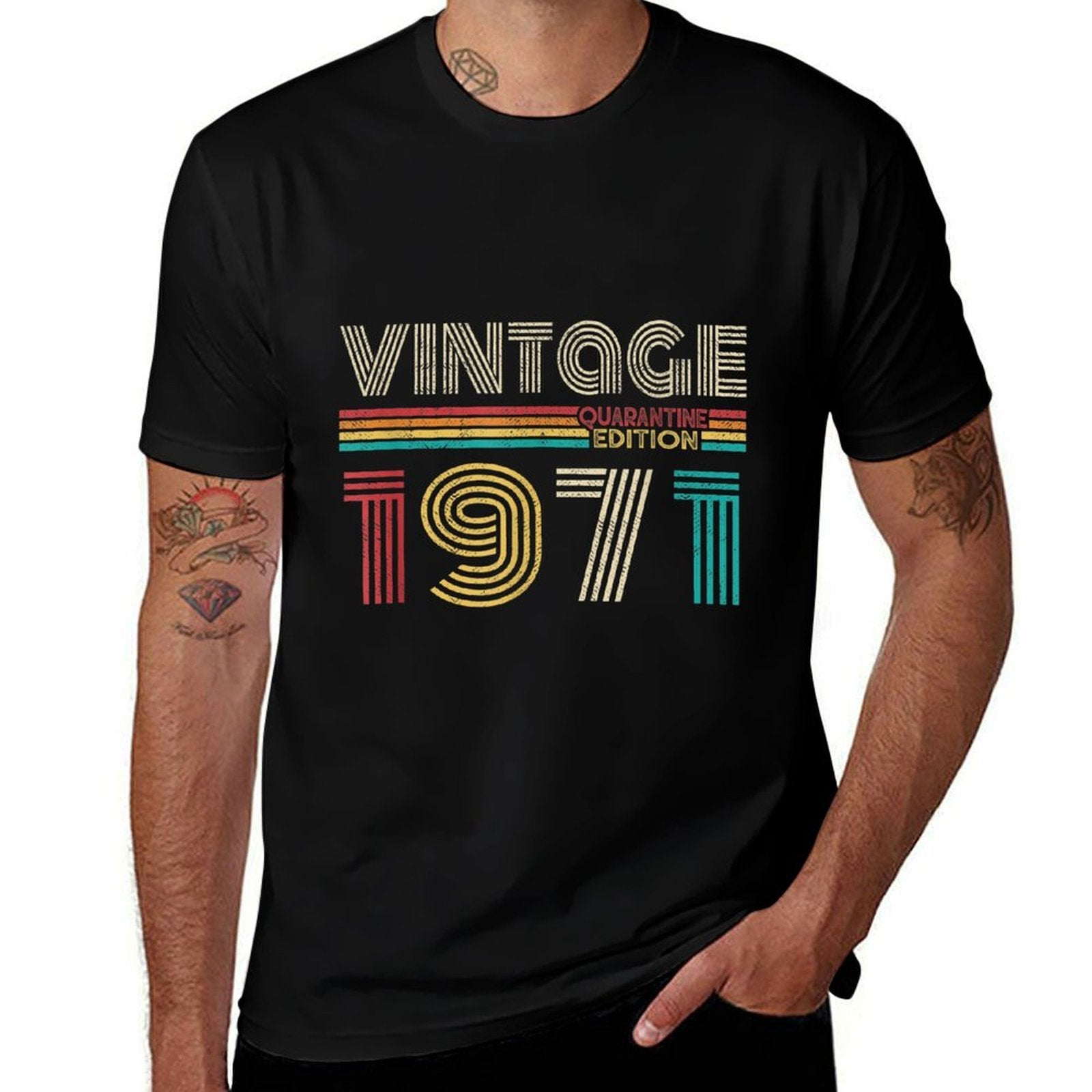 Vintage Made in 1971 50th Bday Gifts 50 Quarantine Birthday  Oversized Silhouette T-Shirt