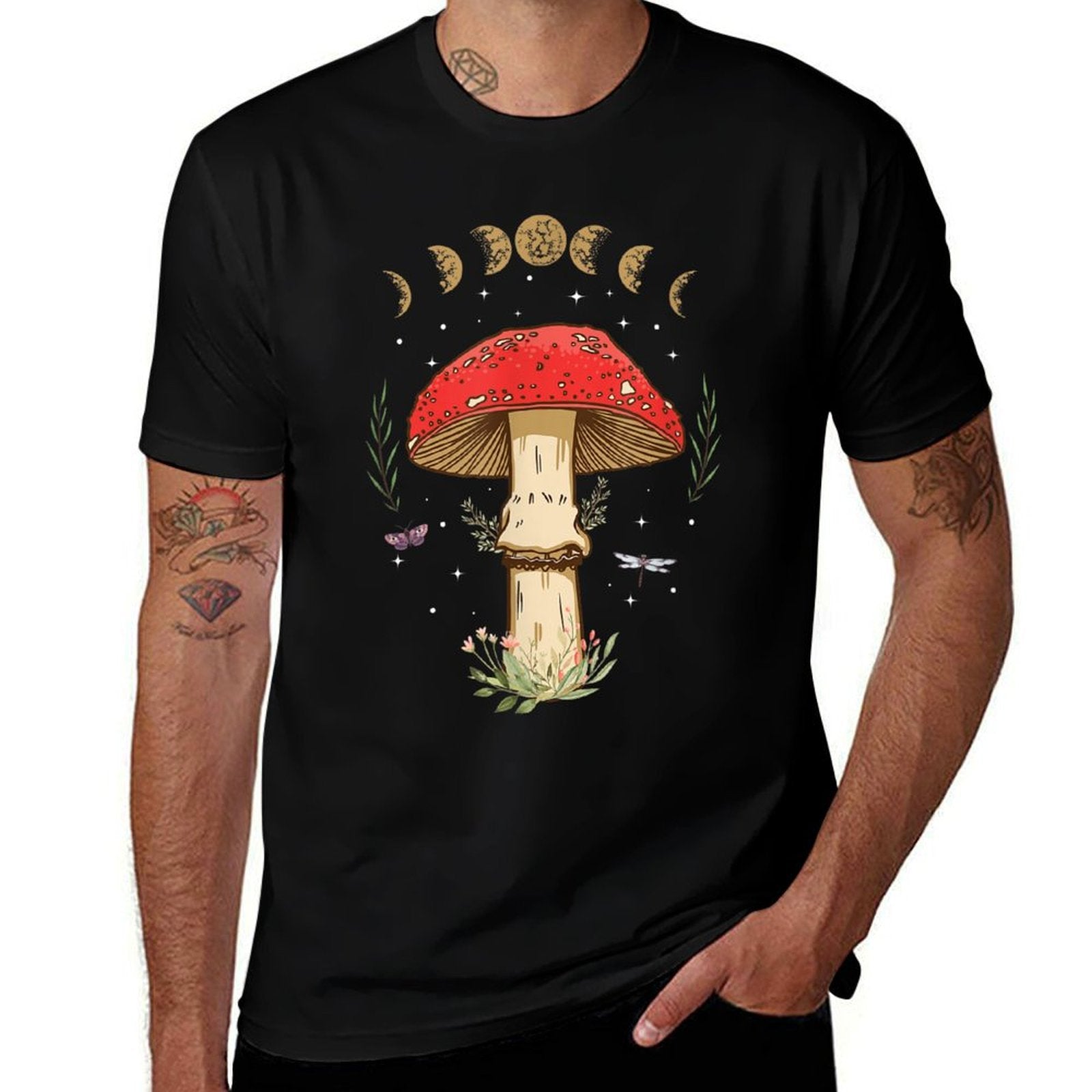 Dark Academia Cottagecore Aesthetic Magic Mushroom  Odor-resistant T-Shirt