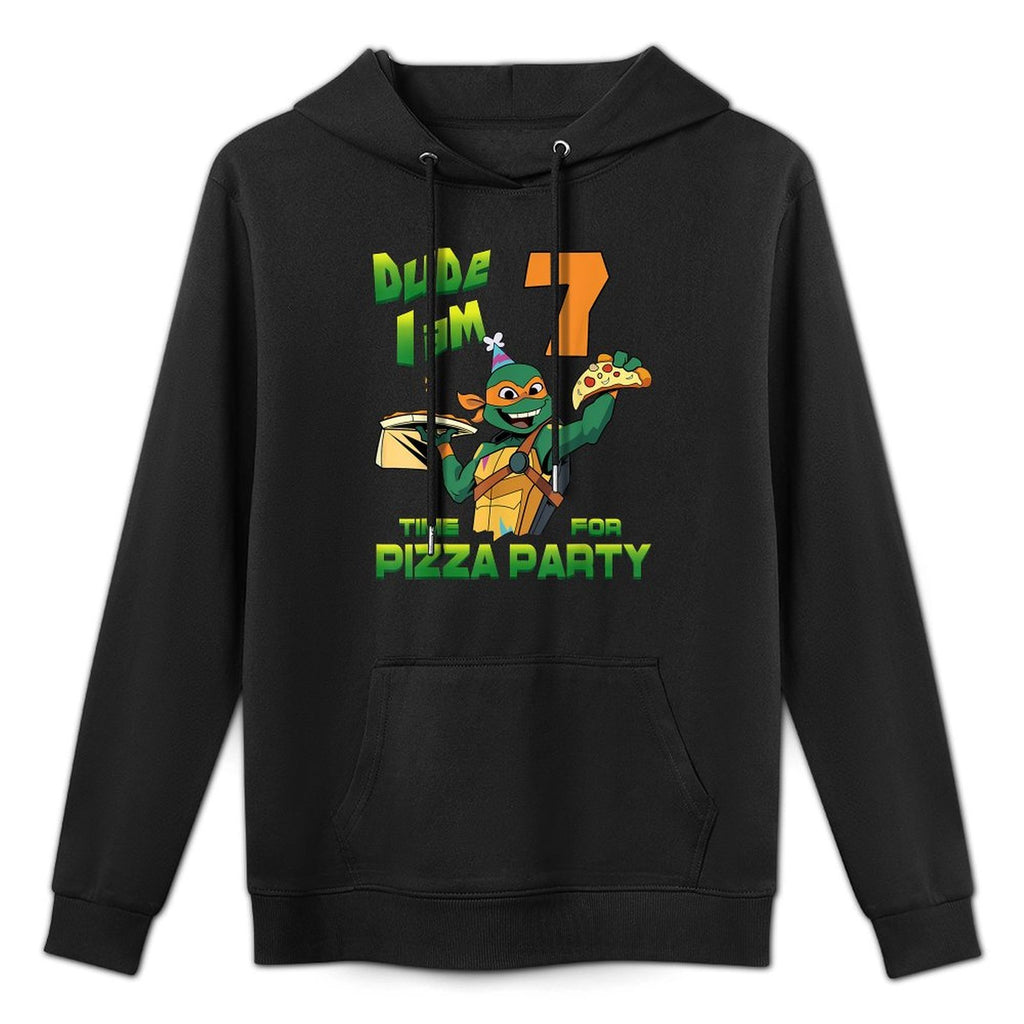 Mademark Xnage Mutant Ninja Turtles - Dude I Am 7 Years Old Mikey Pizza Birthday Party Layering Staple Hoodie