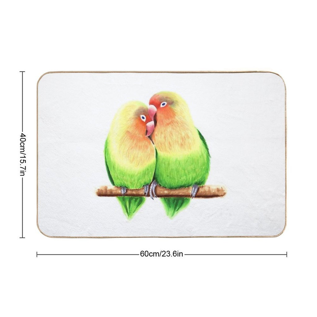 Lovebird Parrots Durable Bath Mat