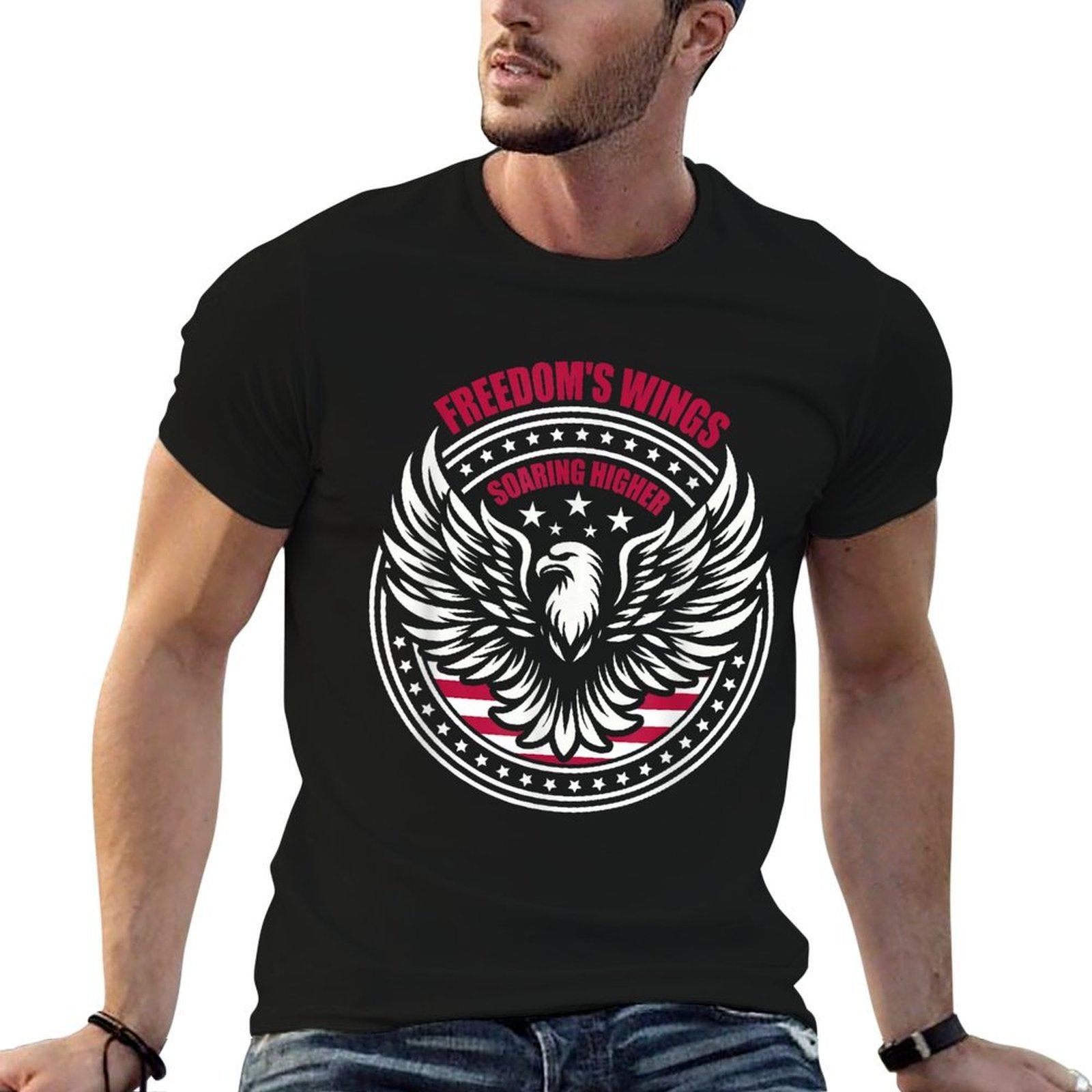 Wings Of Freedom Patriotic Butterfly 4th Of July American  Classic T-Shirt