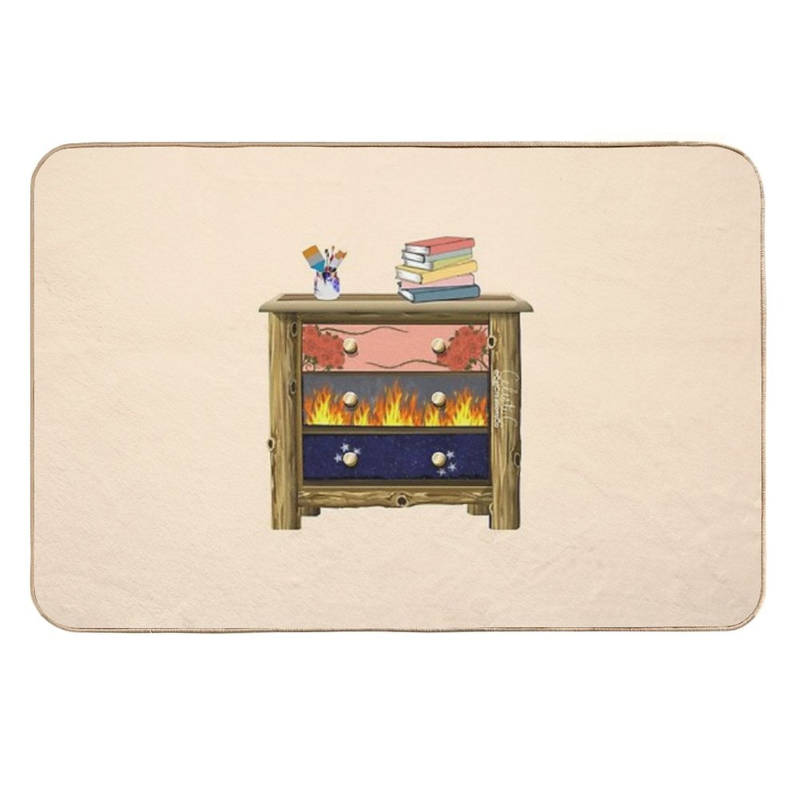 Feyre’s Painted Dresser  ACOTAR Dresser  Easy Maintenance Bath Mat