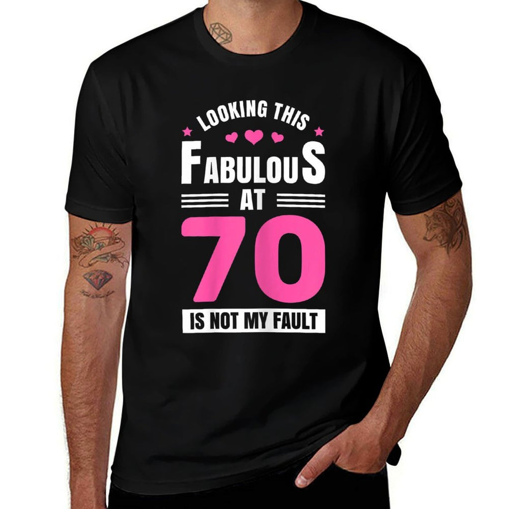 Womens Looking This Fabulous at 70 Year Old Birthday 70th Birthday  Tagless Design T-Shirt