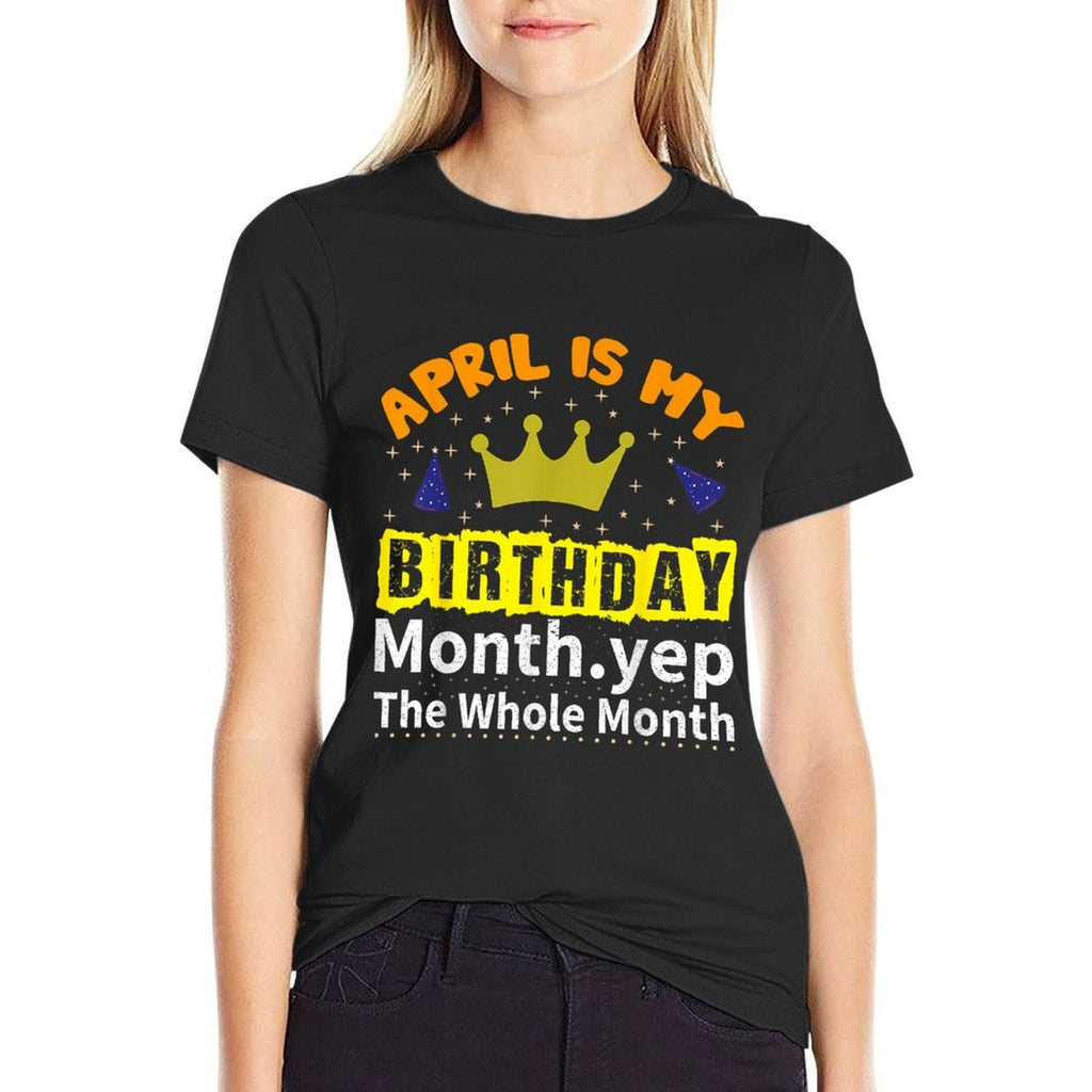 IT'S MY BIRTHDAY APRIL Month Groovy Birthday Novelty  Breathable T-Shirt