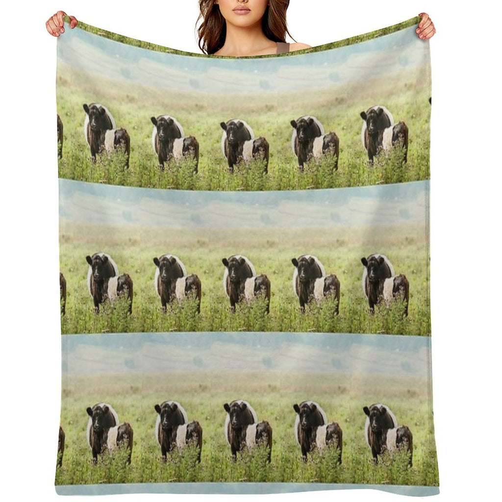 Belted Galloway Cow And Calf Compact Throw Blanket