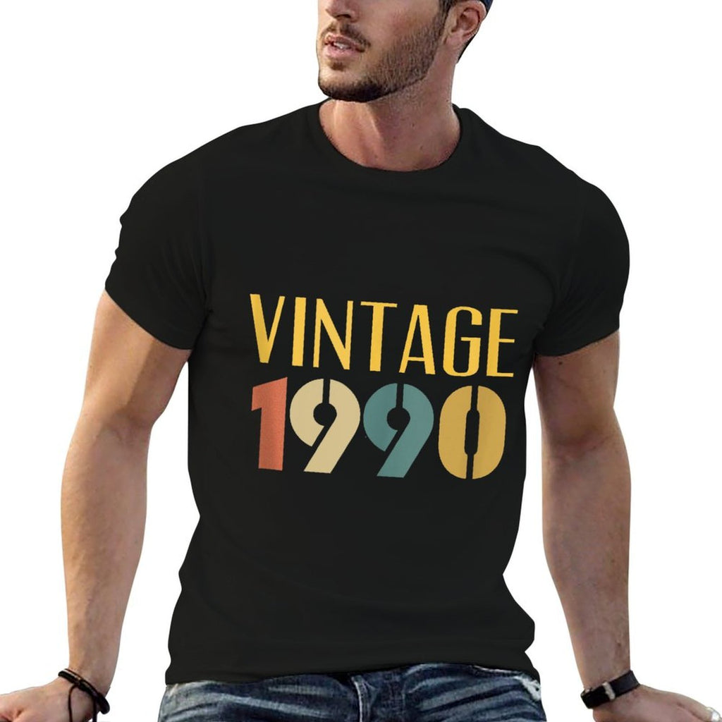 Vintage 1990 35 Years Old Bday Women Men 35th Birthday  High-quality Stitching T-Shirt
