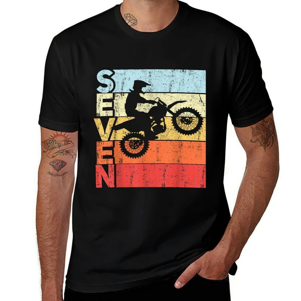 Motocross 7th Birthday Party MX Dirt Bike Birthday  Lightweight T-Shirt