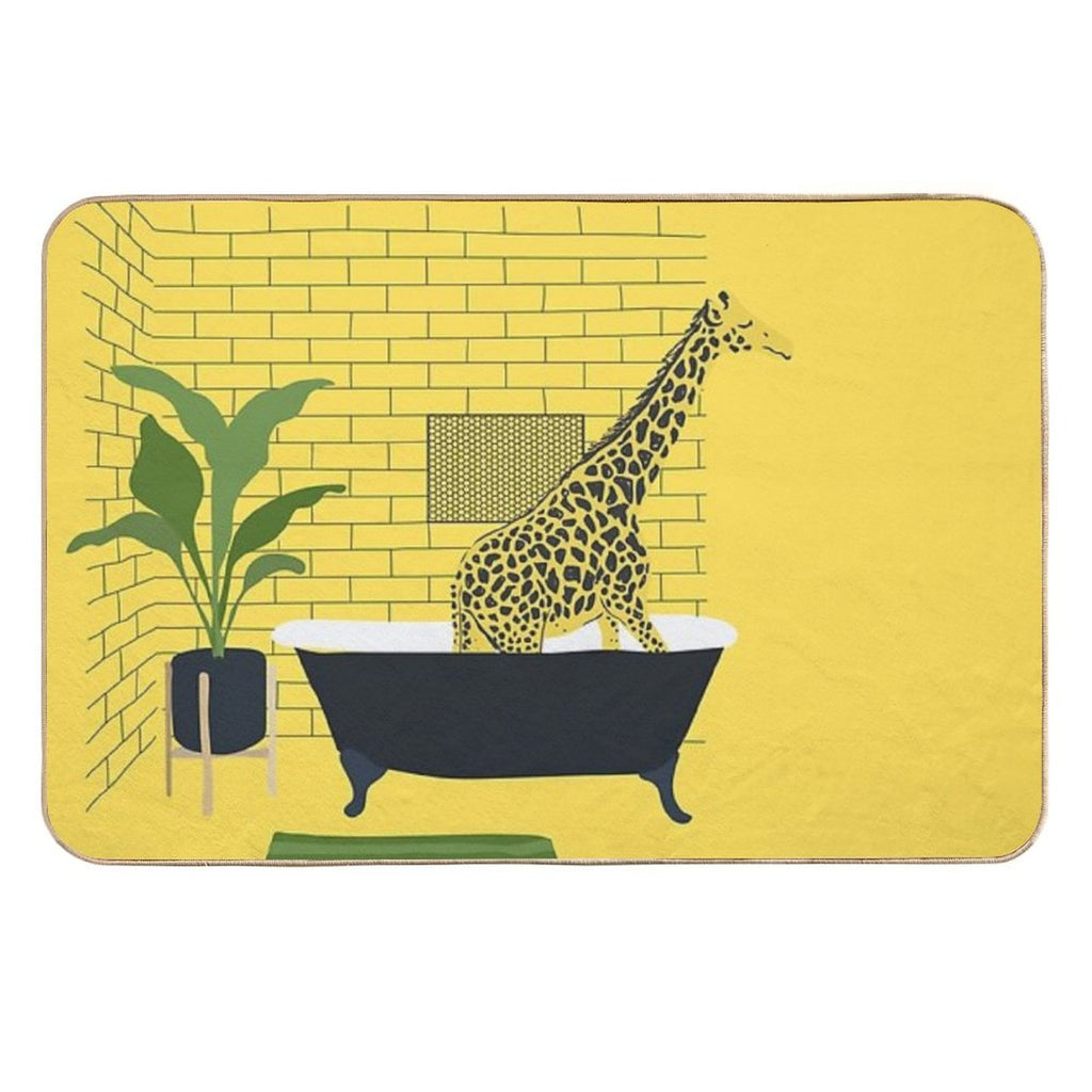 Giraffe in A Bath  Easy Maintenance Bath Mat