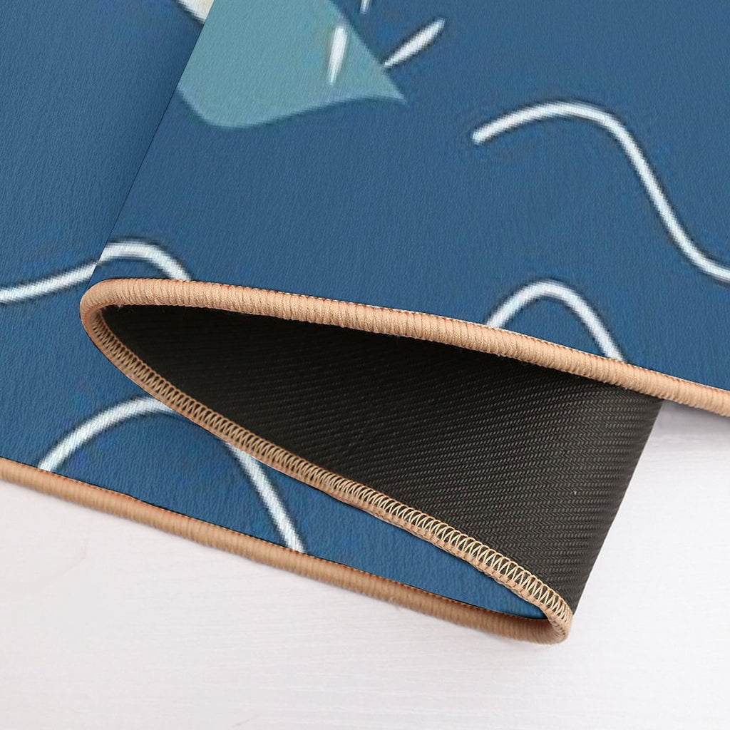 Retro Samurai Shark  Long-Lasting Bath Mat