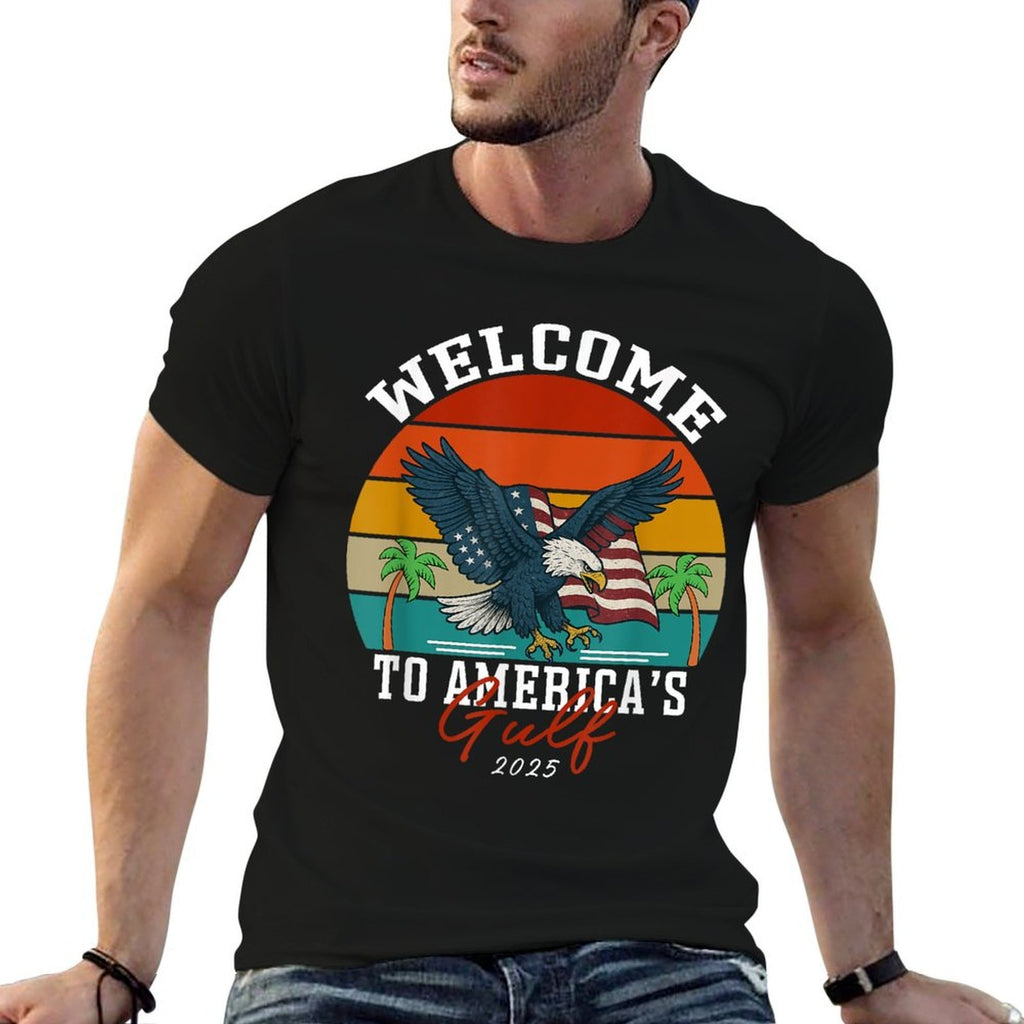 Retro Vintage Welcome To America's Gulf Est 2025  Eco-friendly Material T-Shirt