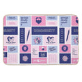Community Collage Pink  Blue  Absorbent Bath Mat