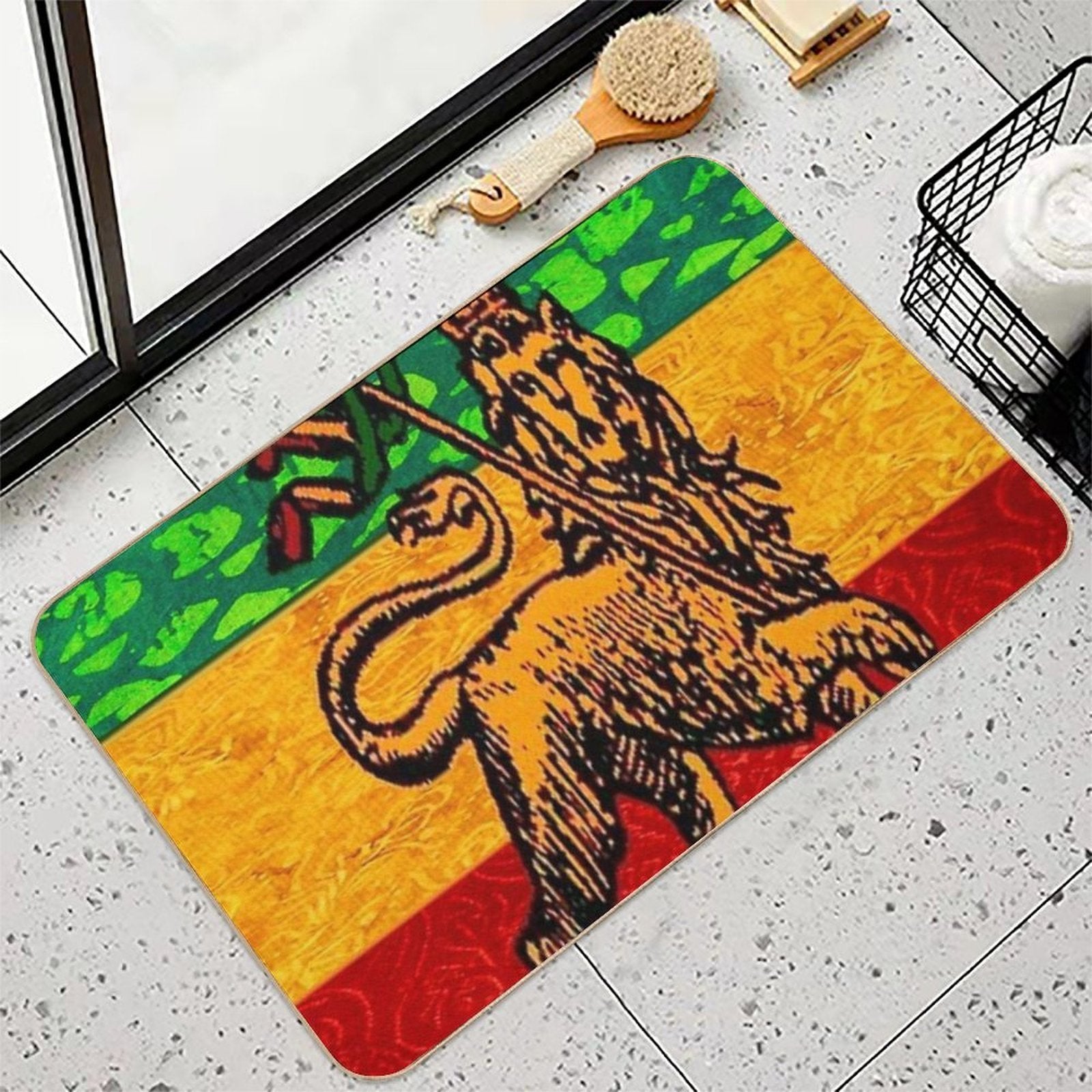 Rasta Lion of Judah Flag  Long-Lasting Bath Mat
