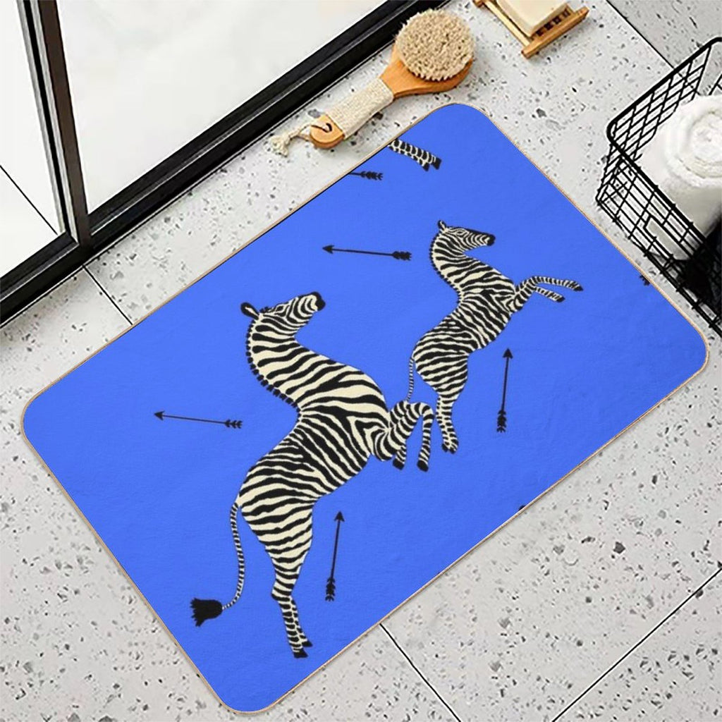 The Tenenbaums Zebra! Royal Blue  Easy Maintenance Bath Mat