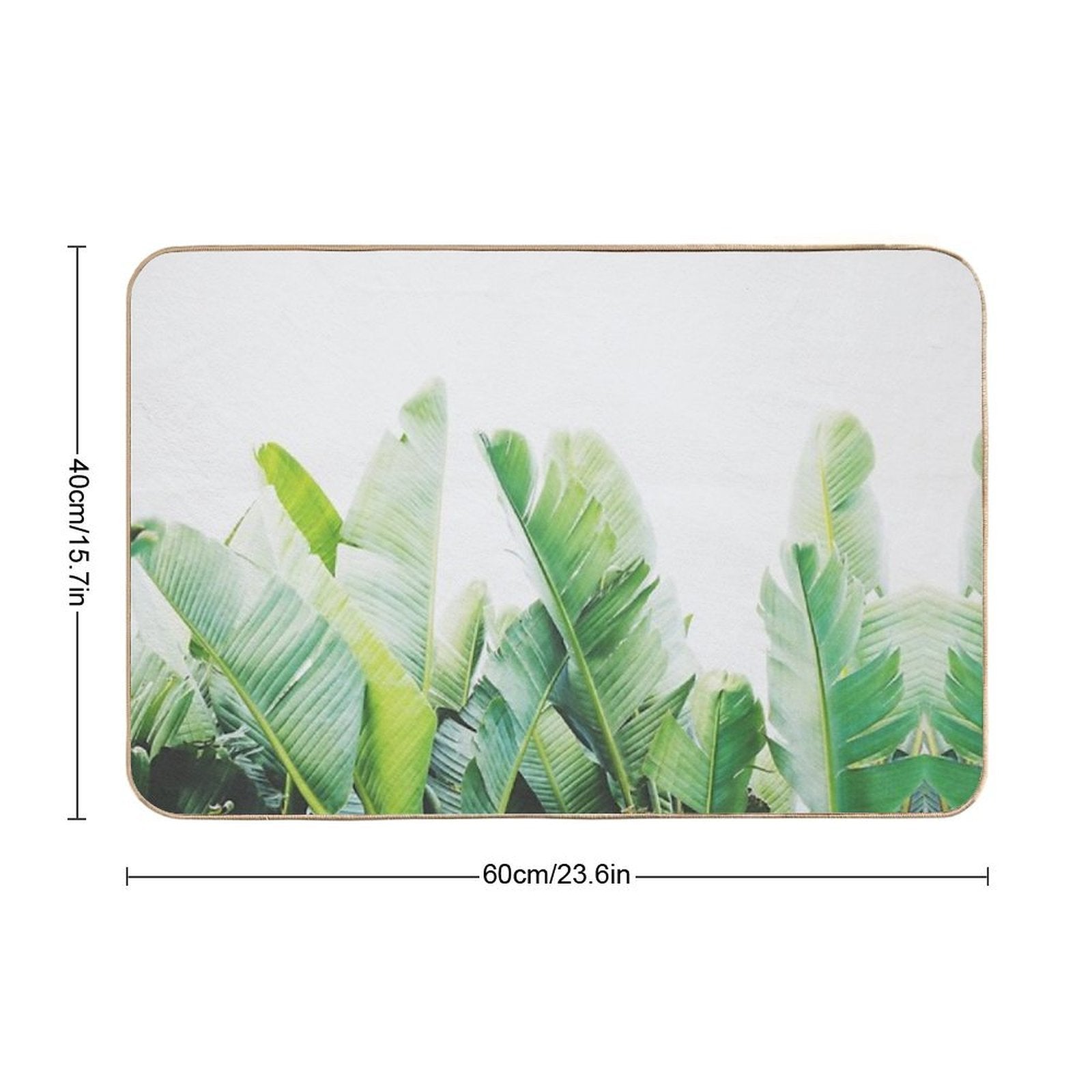 Tropical Banana Leaves Durable Bath Mat