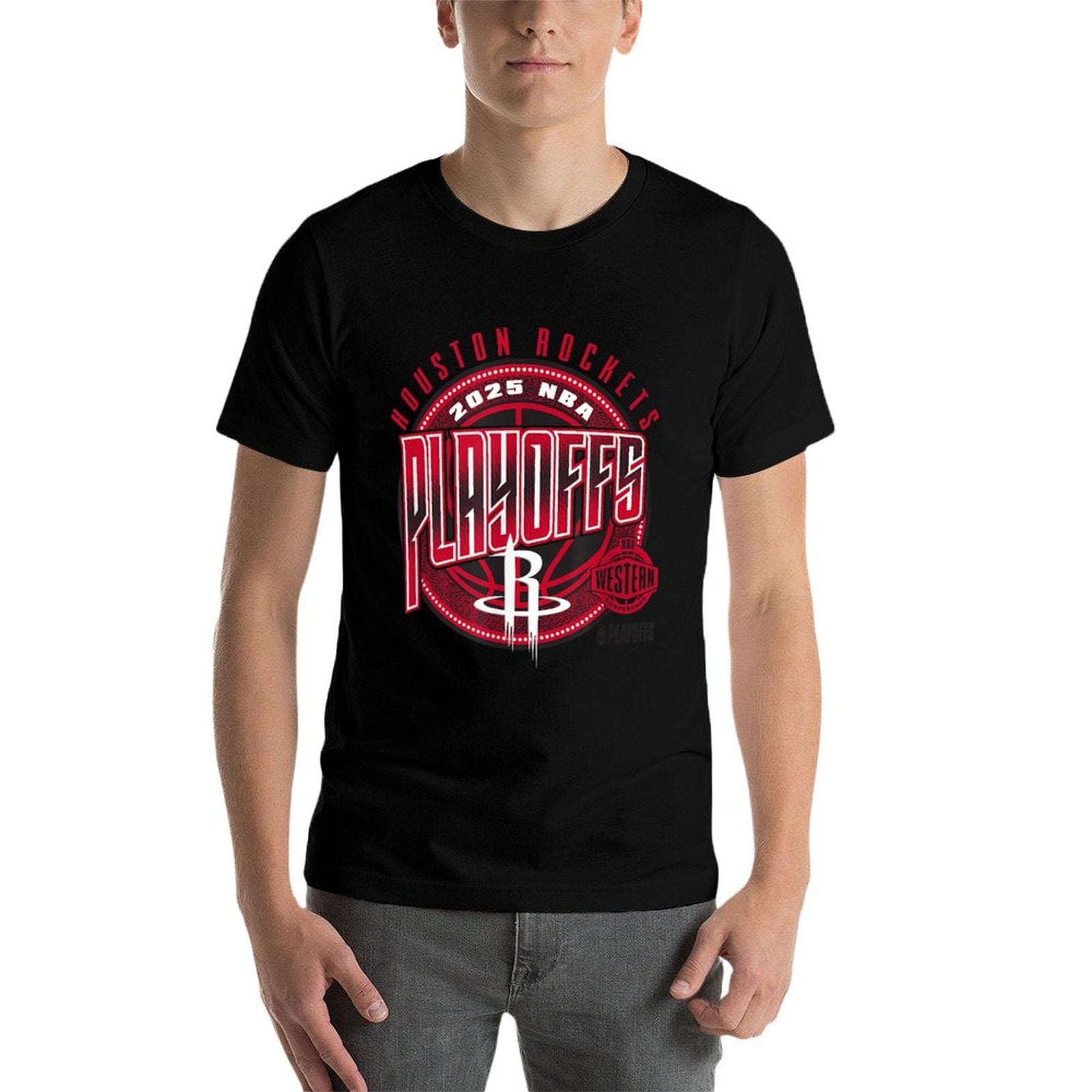 NBA Official Houston Rockets 2025 Playoffs Game Day  Durable T-Shirt