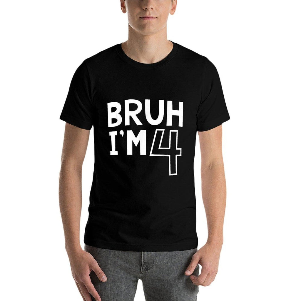 Bruh I'm 4 4th Birthday Boy 4 Years Old Birthday  Polyester Blend T-Shirt