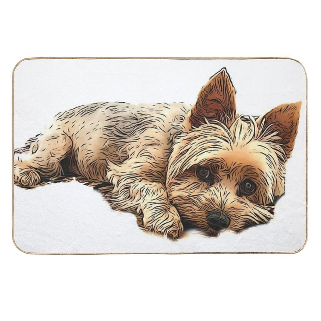 Yorkie Dog Laying Down  Long-Lasting Bath Mat