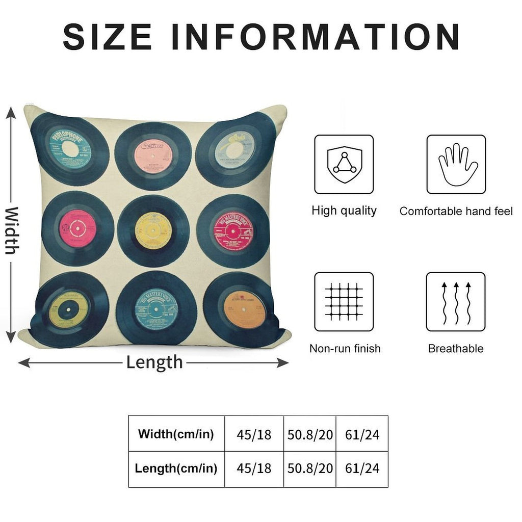 Vinyl Collection Soft Anti-Pilling Throw Pillow